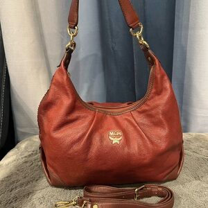 MCM Brown Leather Shoulder Bag